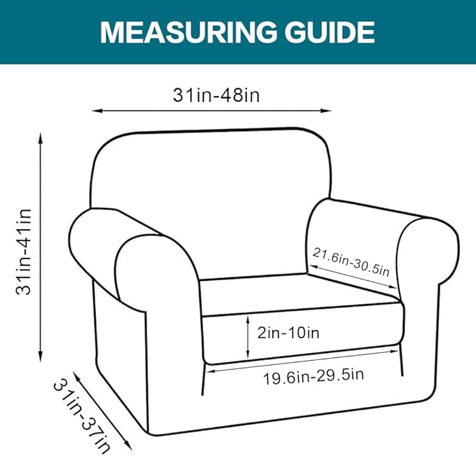 Turquoize 2 Piece Chair Covers Armchair Slipcovers - Image 2