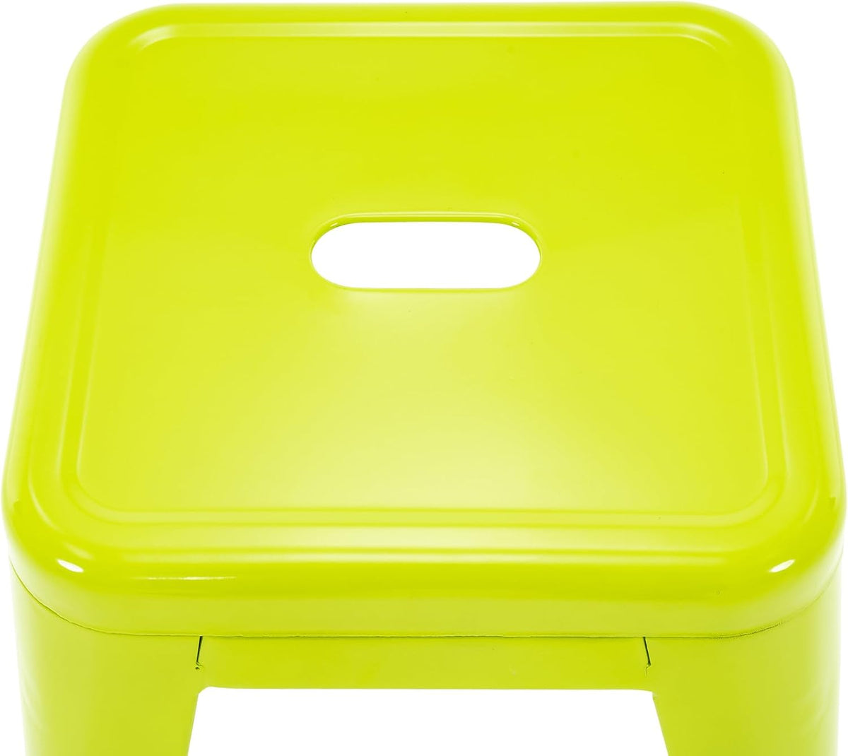18 Inch Metal Stools Set of 2, Stackable for Indoor Outdoor, Lime Green