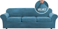 H.VERSAILTEX Velvet 4 Piece High Stretch Sofa Slipcover Cover Furniture by HVERSAILTEX