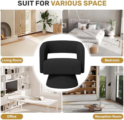 Nebuaegis Swivel Accent Chair Set of 2, Modern Comfy Teddy Barrel Chairs, Ove...