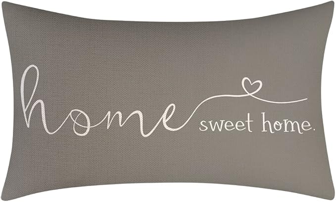 MFGNEH Home Sweet Home Quotes Farmhouse Pillow Covers, 12x20 Inch, Decorative by MFGNEH