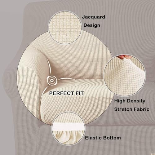 Turquoize 2 Piece Chair Covers Chair Slipcovers for Living Room Small Armchai...