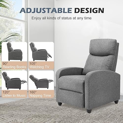 Sweetcrispy Massage Recliner Chair for Adults, Adjustable Home Theater Seatin...