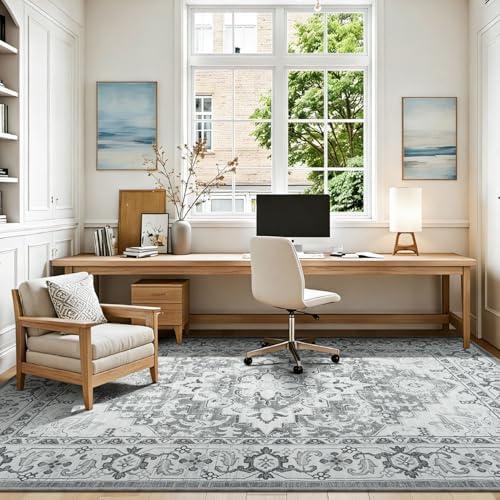 Lessymo 5 x 7 Area Rugs for Living Room, Machine Washable Faux-Wool Rugs