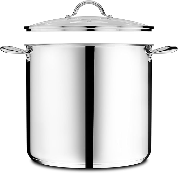 Stainless Steel Stockpot with Tempered Glass Lid 24 Quart, Durable 18/0 - Image 8