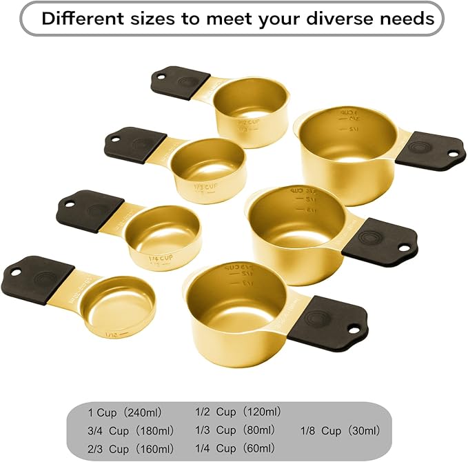 Magnetic Measuring Cups and Spoons Set, Including 7 Stainless Steel Nesting