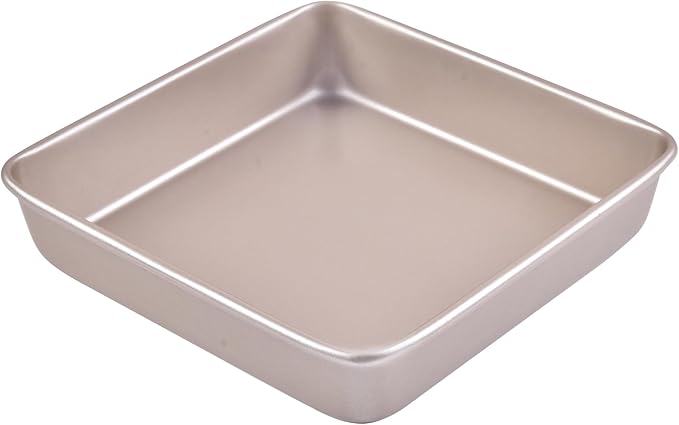 9x9 Baking Pan, 9 inch Brownie Pan, Nonstick Carbon Steel, Shallow Dish Bakeware by Bakeley