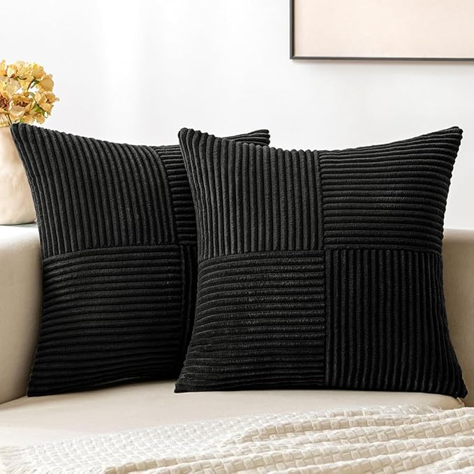MIULEE Black Decorative Throw Pillow Covers 20x20 Inch by MIULEE