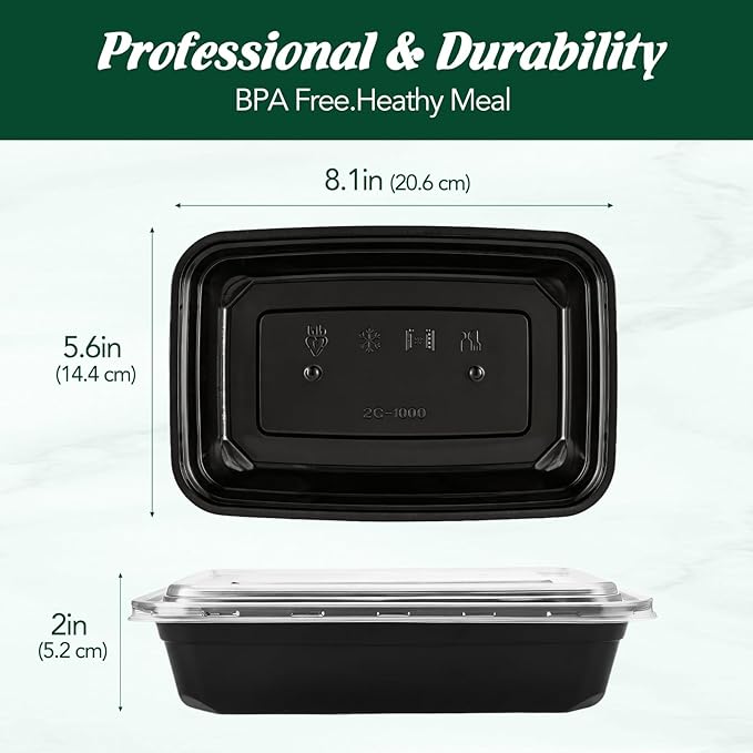 Glotoch Meal Prep Containers 32oz 100 Pack - Image 5