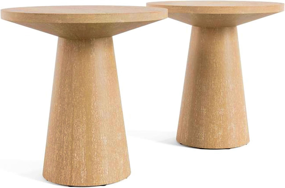 Furniture of America Lestara Modern Solid Wood 2-Piece Brown 29-inch Round En...