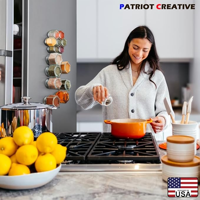 PATRIOT Set of 25 Hexagon Glass Spice Jars - Image 6