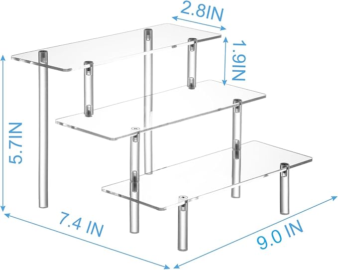 HENABLE Acrylic Display Risers, Acrylic Perfume Stand Organizer, Tabletop Use - Image 6