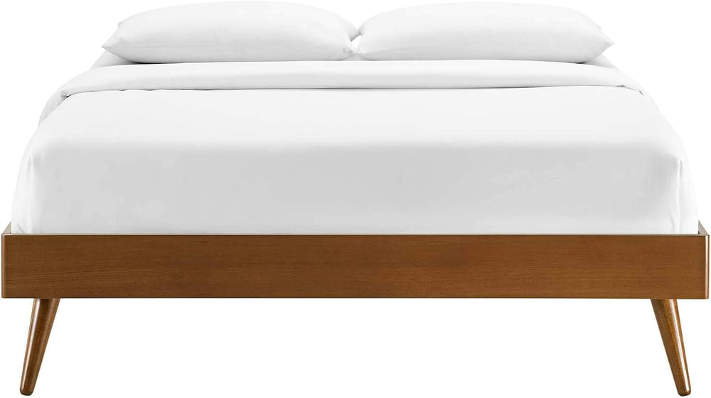 Modway Margo Queen Wood Platform Bed Frame in Walnut