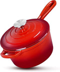 HaSteeL 1 QT Cast Iron Saucepan, Mini Enamel dutch oven by HaSteeL