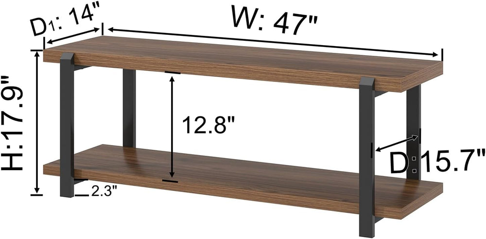 FOLUBAN Entryway Bench with Shoe Storage, Modern End of Bed Bench, Wood and M...