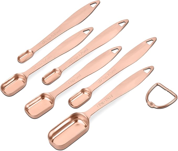 Accurate 18/8 Stainless Steel Measuring Spoons, Heavy Duty Good Handle Set of 6 - Image 2