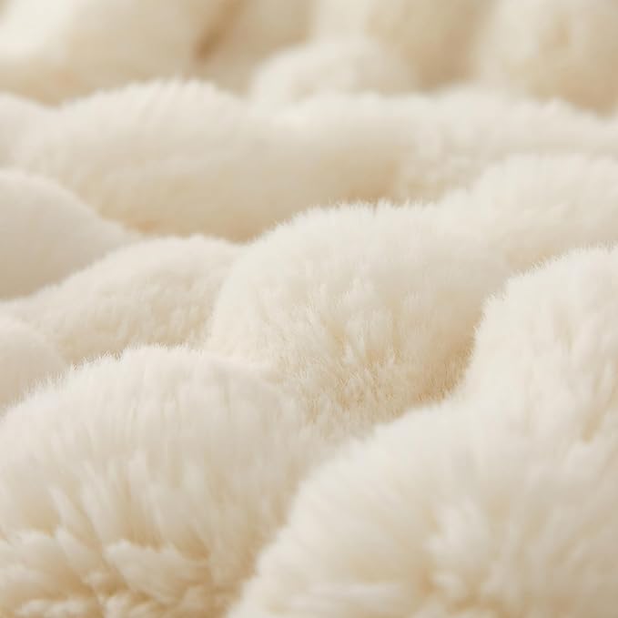 COOVA Faux Fur Throw Blanket for Couch, Cozy Soft and Fuzzy Plush Rabbit Fur - Image 5