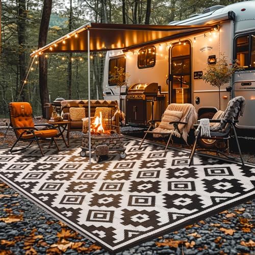 Shilucheng 8x10 ft Outdoor Rug for Patio, Modern Waterproof Area Rug