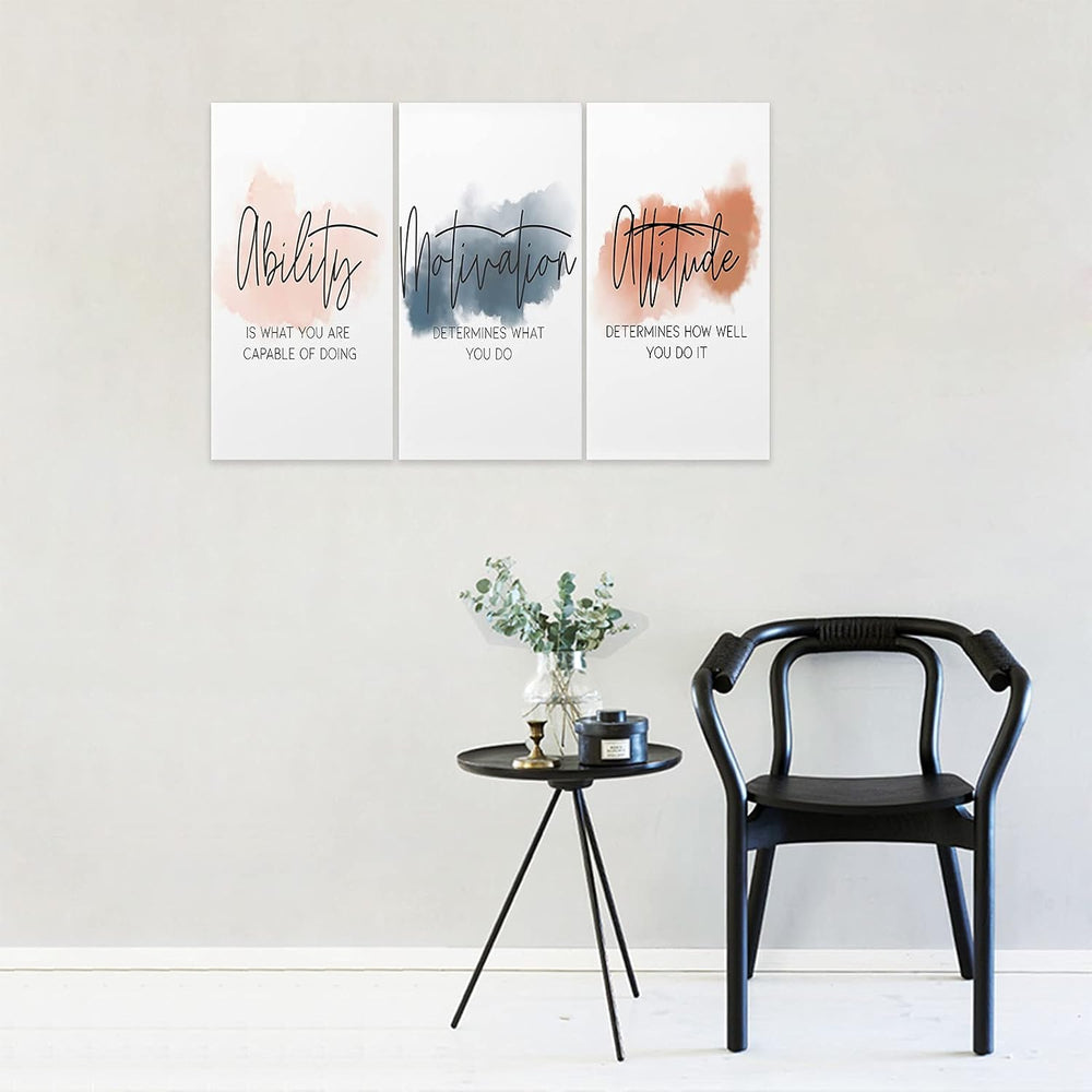 3 Piece Inspirational Canvas Wall Art, Quotes Motivational Mindset Print Pict...