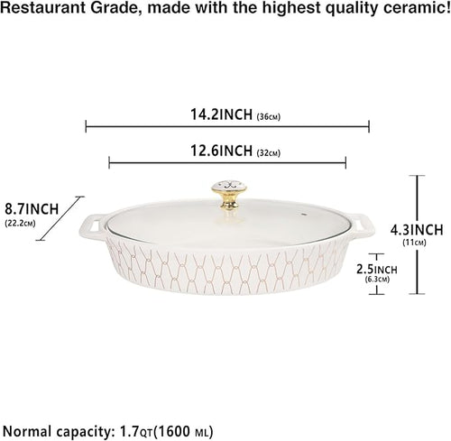 12" x 8" Ceramic Oval Casserole Dish - Image 2