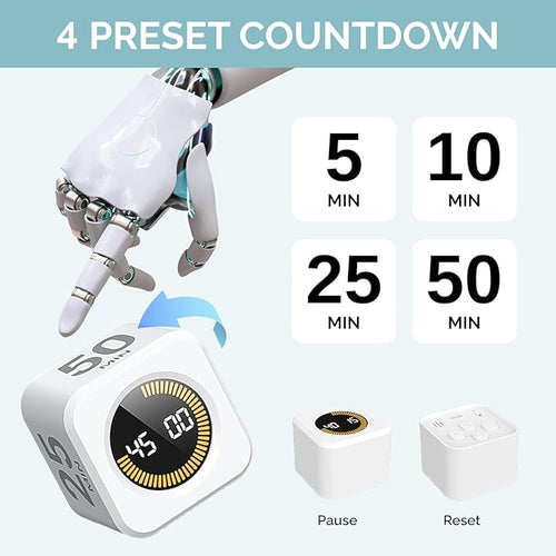 2 Pack - KADAMS Pomodoro Cube Timer Productivity Visual Timer - 5/10/25/50 Min - Image 2