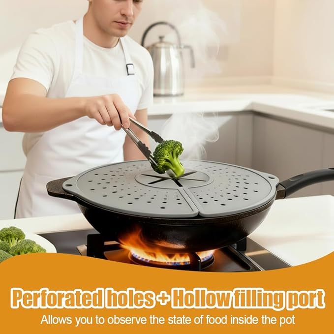 Splatter Screen Guard for Frying Pan, 14×12.7Inch Foldable Splatter-Proof - Image 6