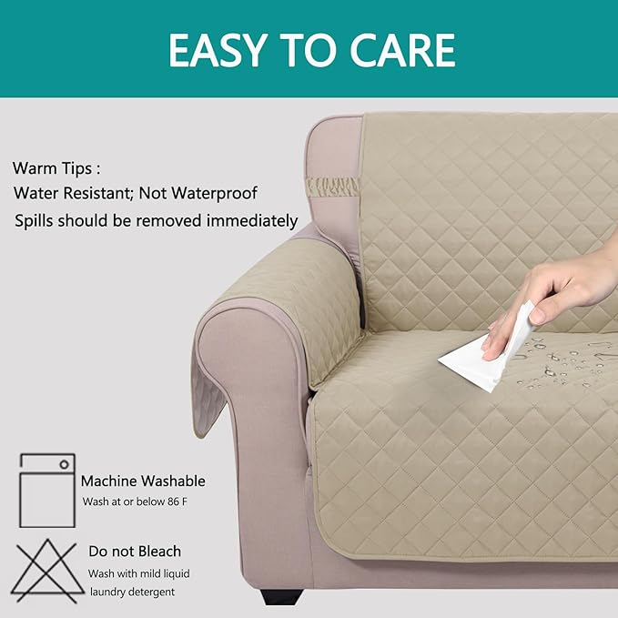 U-NICE HOME Loveseat Sofa Cover Reversible Couch Cover - Image 5