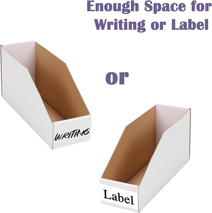 EXYGLO Cardboard Storage Bins 35 Pack, 9.4x3x4.5 Inch Cardboard Boxes, - Image 4