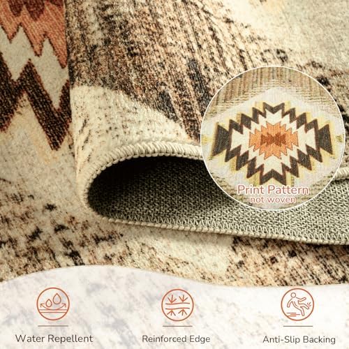 BESTSWEETIE Area Rug 9x12 Machine Washable Non-Slip Low Pile Print Pattern We...
