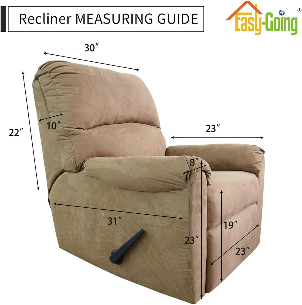 Easy-Going Stretch Recliner Chair Sofa Slipcover Washable Silver Gray