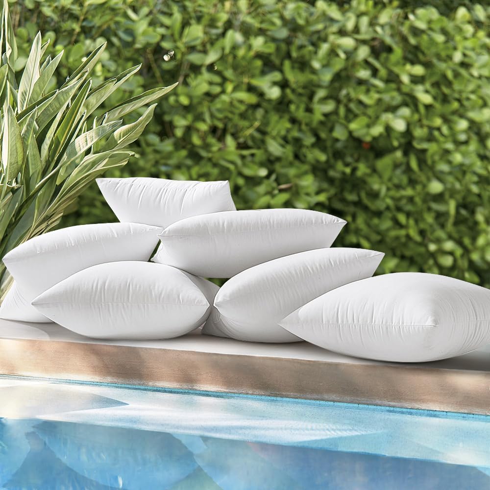 MIULEE 20x20 Inch Outdoor Pillow Inserts, Pack of 4 Waterproof Pillows
