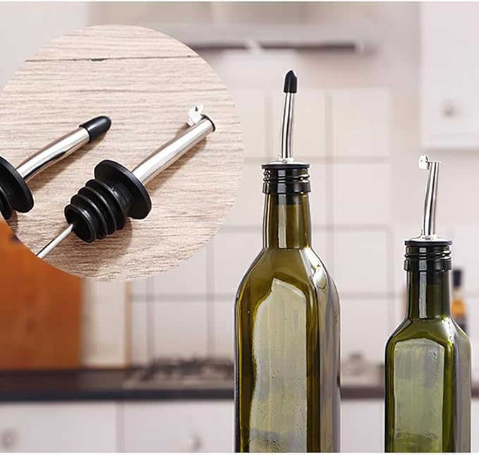 Kingrol 6 Pack 8 oz Glass Olive Oil Dispenser Bottles, Oil and Vinegar Cruets - Image 5