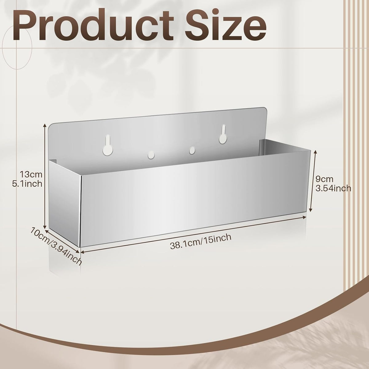 2 Pack 15 Inch Single Speed Rail Stainless Steel Liquor Bottle Holder | Wall Mounted Spray Bottle Rack Drink Rail Shelf for Bars, Silver