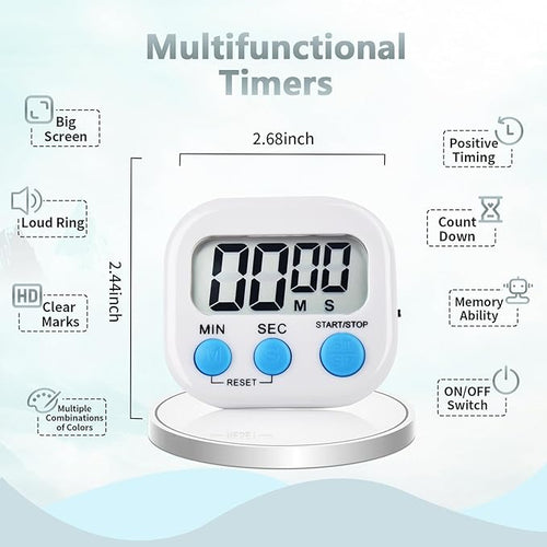 6 Pack Digital Kitchen Timer Magnetic Digital Timer - Image 2