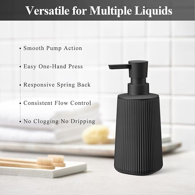 Black Hand Soap Dispenser with No Rust Pump - Image 4