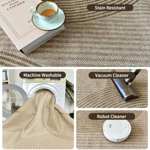 Easy Jute Rug for Pet Homes: 5x7 Outdoor Rug - Geometric Arch Pattern