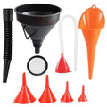 Oil Funnel for Automotive Use, Plastic Oil Change Funnels Set Large Flexible by SEPSCO