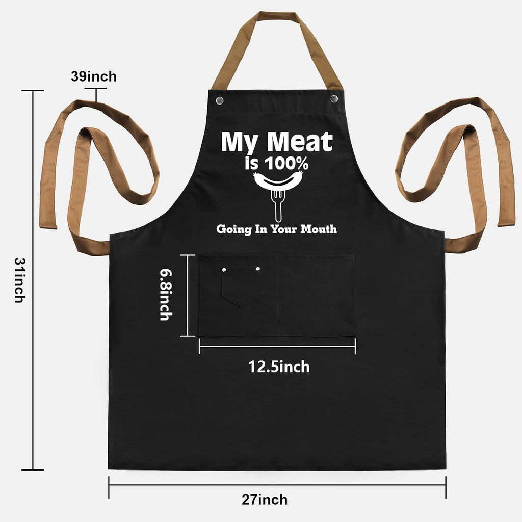 Gifts for Boyfriend, Husband Gag Gifts from Wife, Fathers Day, Birthday Gifts for Men, Naughty Gifts for Him, Anniversary Mens Funny Gifts Gag Gifts - Kitchen Chef Apron w Pockets