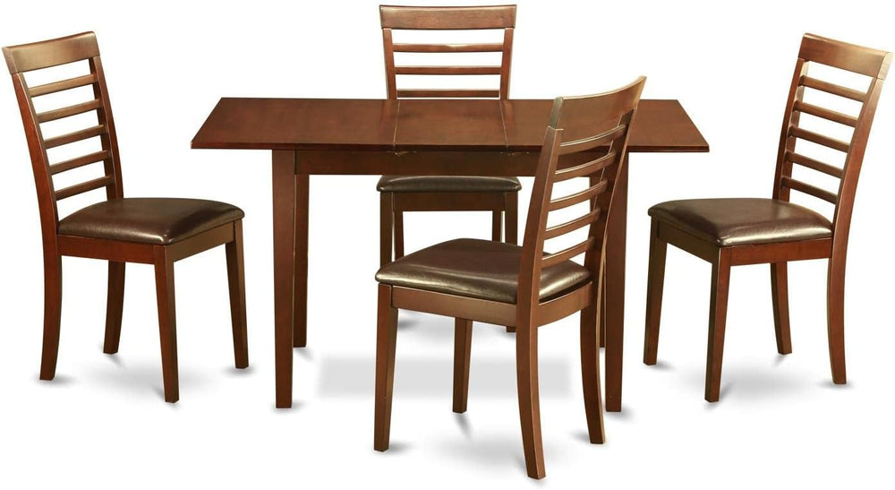 East West Furniture NOML5-MAH-LC 5 Piece Dinette Set for 4 Includes a Rectang...