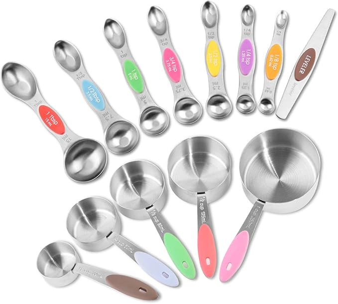 EDELIN Measuring Cups and Magnetic Measuring Spoons Set, Stainless Steel 5 Cups - Image 9