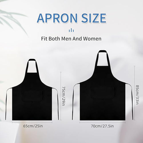 8/12/24 Pack Plain Bib Aprons Bulk, Unisex Apron - Image 2