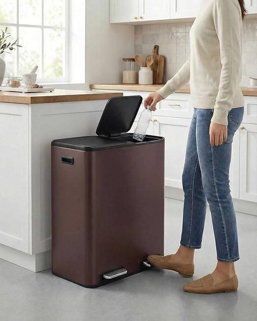 ComfyCorner 16 Gal Dual Trash Can, Stainless Steel Kitchen Garbage Bin - Image 10