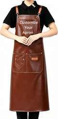 Taidven Custom Personalized Aprons for Men Women, Kitchen Chef Cooking Aprons with Pockets, Customized Aprons for Adults Kids, Multiple Styles Colors Materials