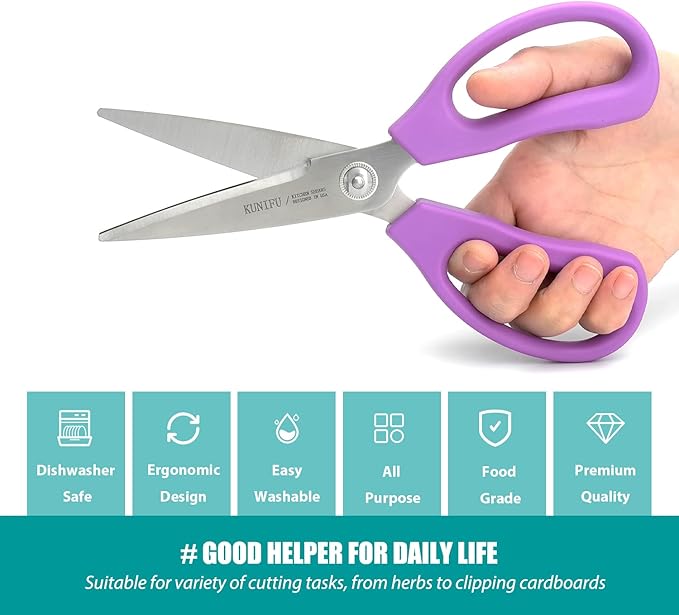 KUNIFU Kitchen Scissors, All Purpose Kitchen Shears, Heavy Duty Come Apart - Image 4
