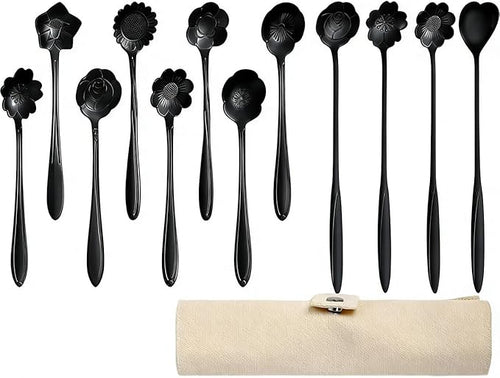 12 Pcs Flower Coffee Tea Spoons Set by SiSiMu