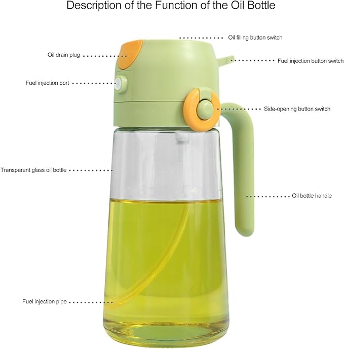 2 In 1 Oil Dispenser And Oil Sprayer, 16 Oz/470 Ml Oil Dispenser - Image 5