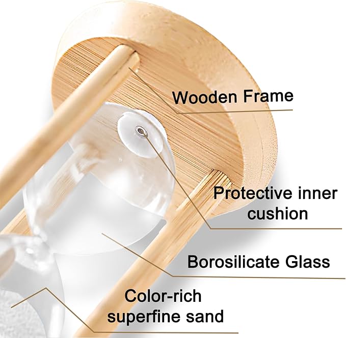 1 Minute Sand Timer Hourglass, 1 Min Wooden Sand Clock, One Minute Wood Hour - Image 4