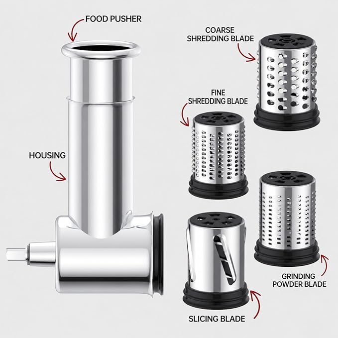 Stainless Steel Slicer Shredder Attachment