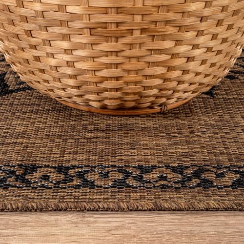 CAMILSON Outdoor Rug 5x7 Medallion Gold Modern Area Rugs for Indoor and Outdo...