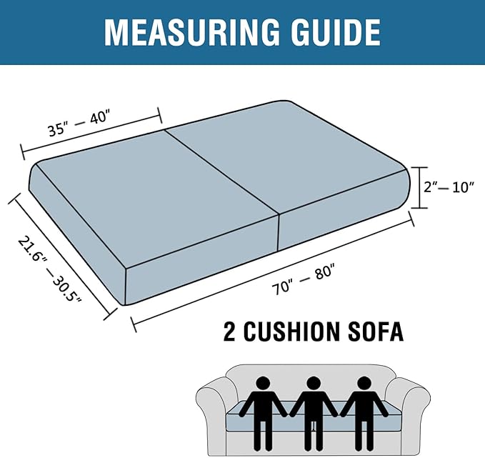 H.VERSAILTEX Super Stretch Individual Seat Cushion Covers Sofa Covers Couch - Image 3
